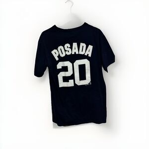 Jorge Posada #20 New York Yankees Majestic Navy T-Shirt Men’s Size M MLB